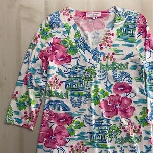 BARBARA GERWIT by Tabitha printed summer dress preppy soft thin casual L